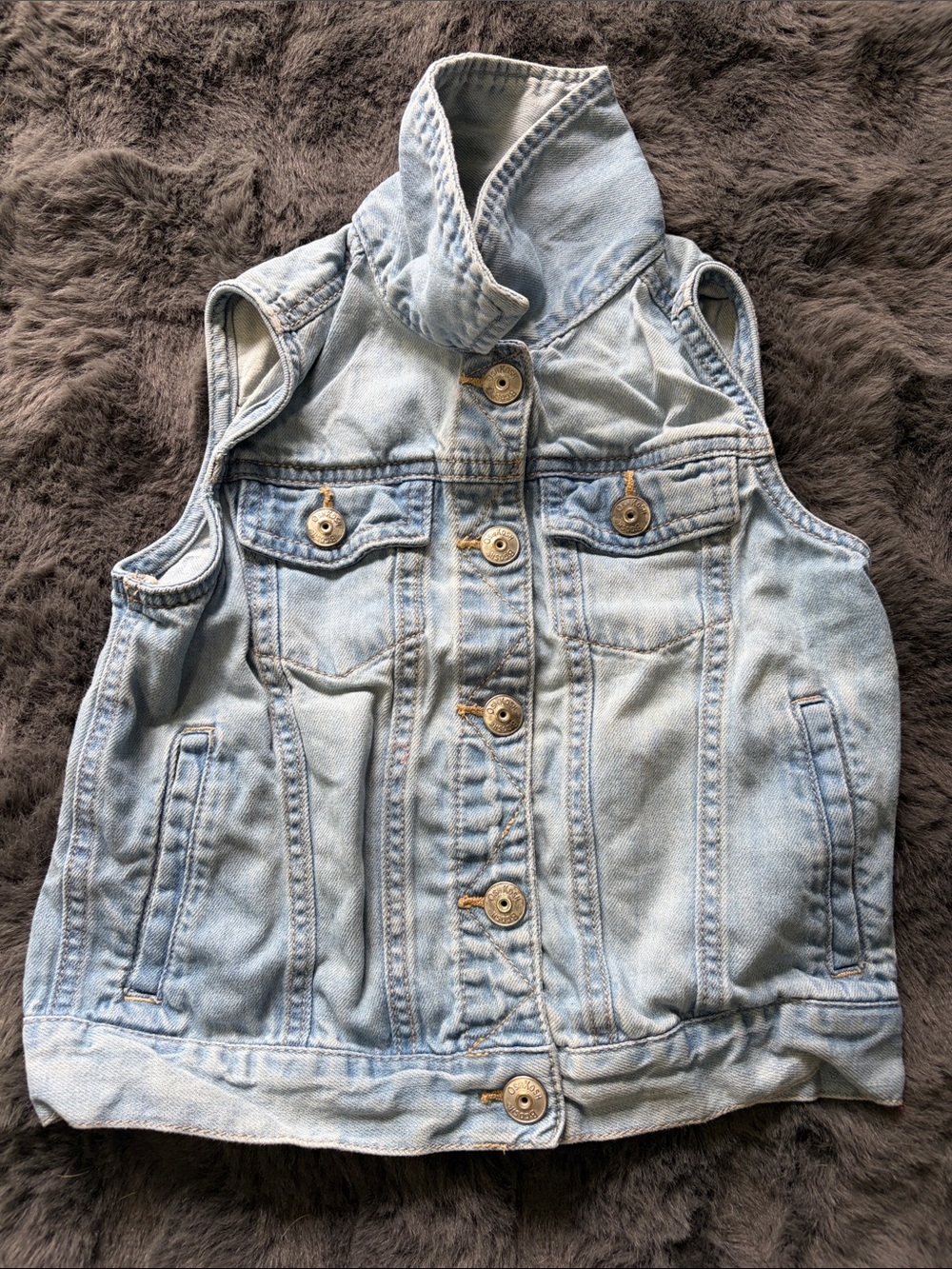 Girls' Light Blue Denim Vest Jacket